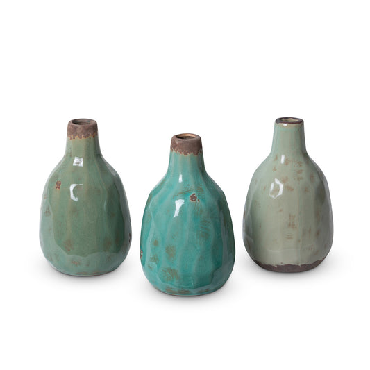 Blue/Green Glazed Stoneware Vase