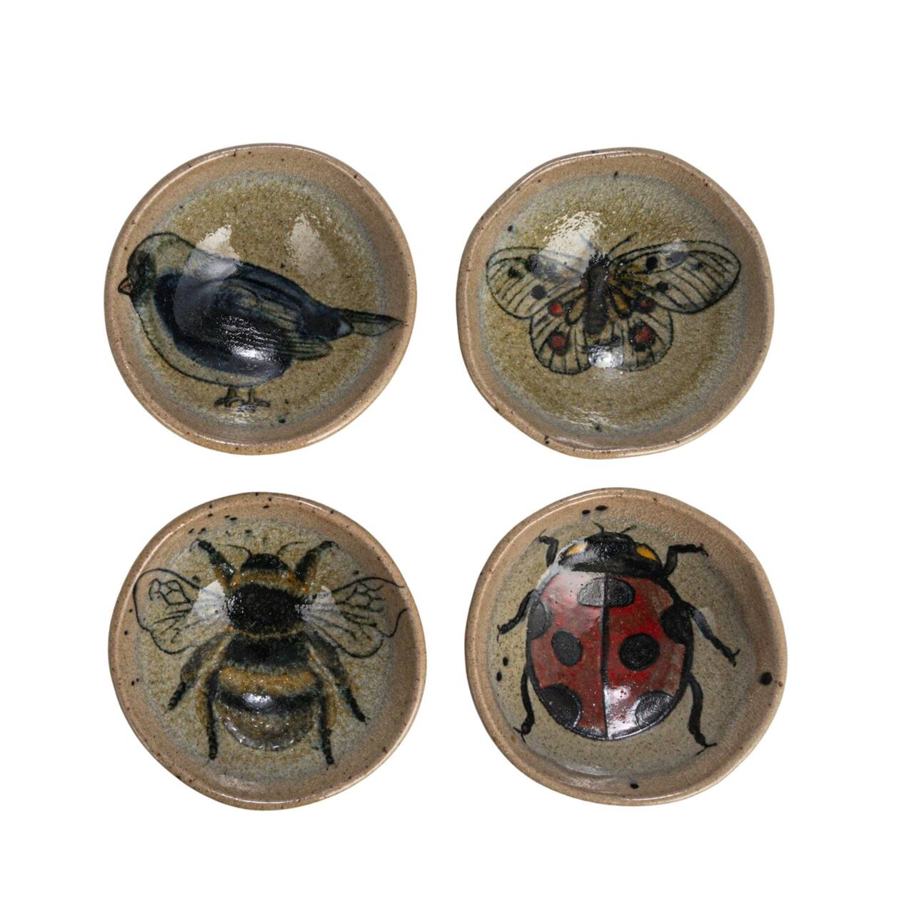 Insect/ Bird Stoneware Dish