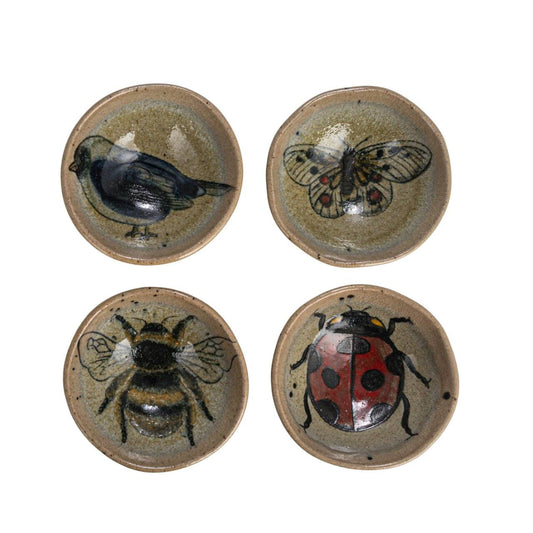 Insect/ Bird Stoneware Dish