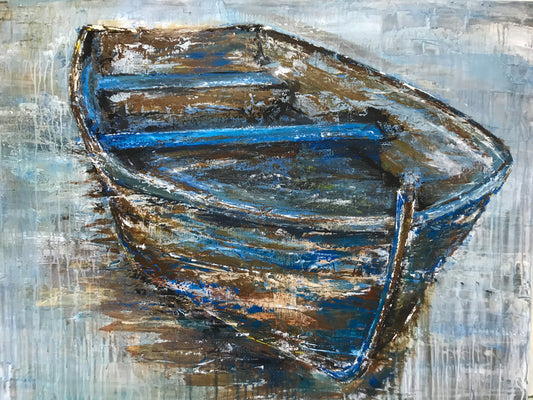 11x14 Blue Canoe