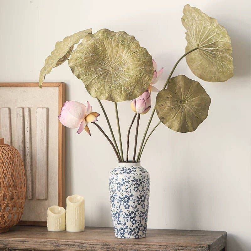 Artificial Rustic Lotus Stem: One Stem / Large