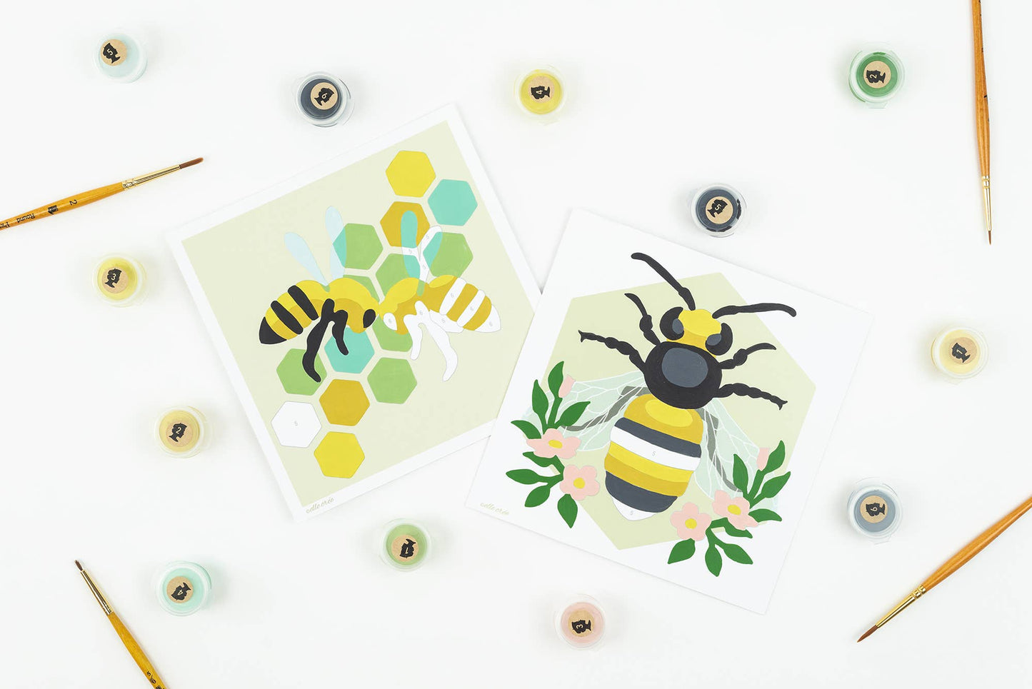 Bee with Floral Garland MINI Paint-by-Number Kit