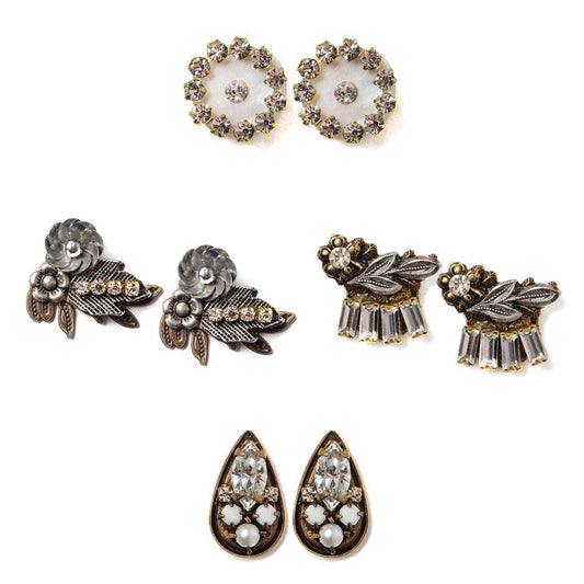 Shimmery Flora Stud Earrings Set (divided in 2)