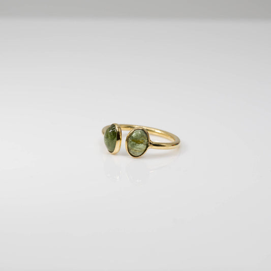 Tourmaline Duo ring: Green