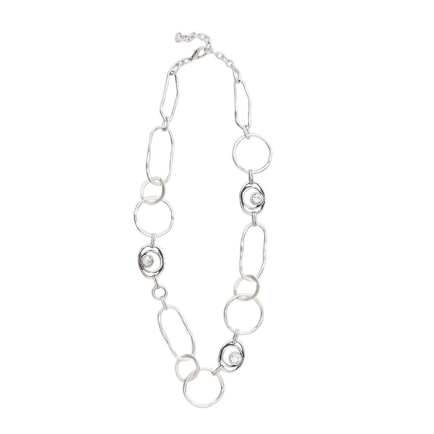 Handmade Crystal Pewter Necklace - 3968