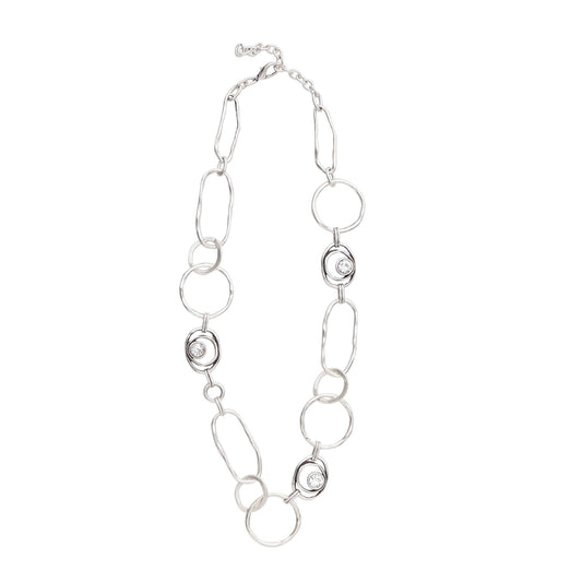 Handmade Crystal Pewter Necklace - 3968