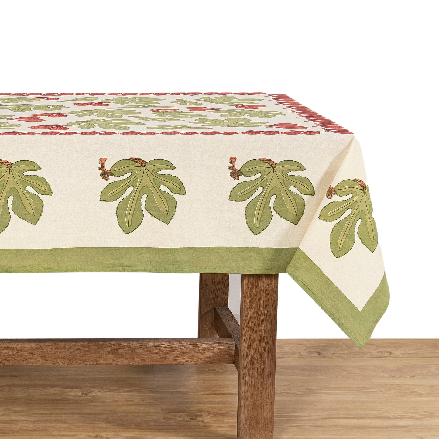 Fig Red& Green | French Tablecloths: 71" x 128"