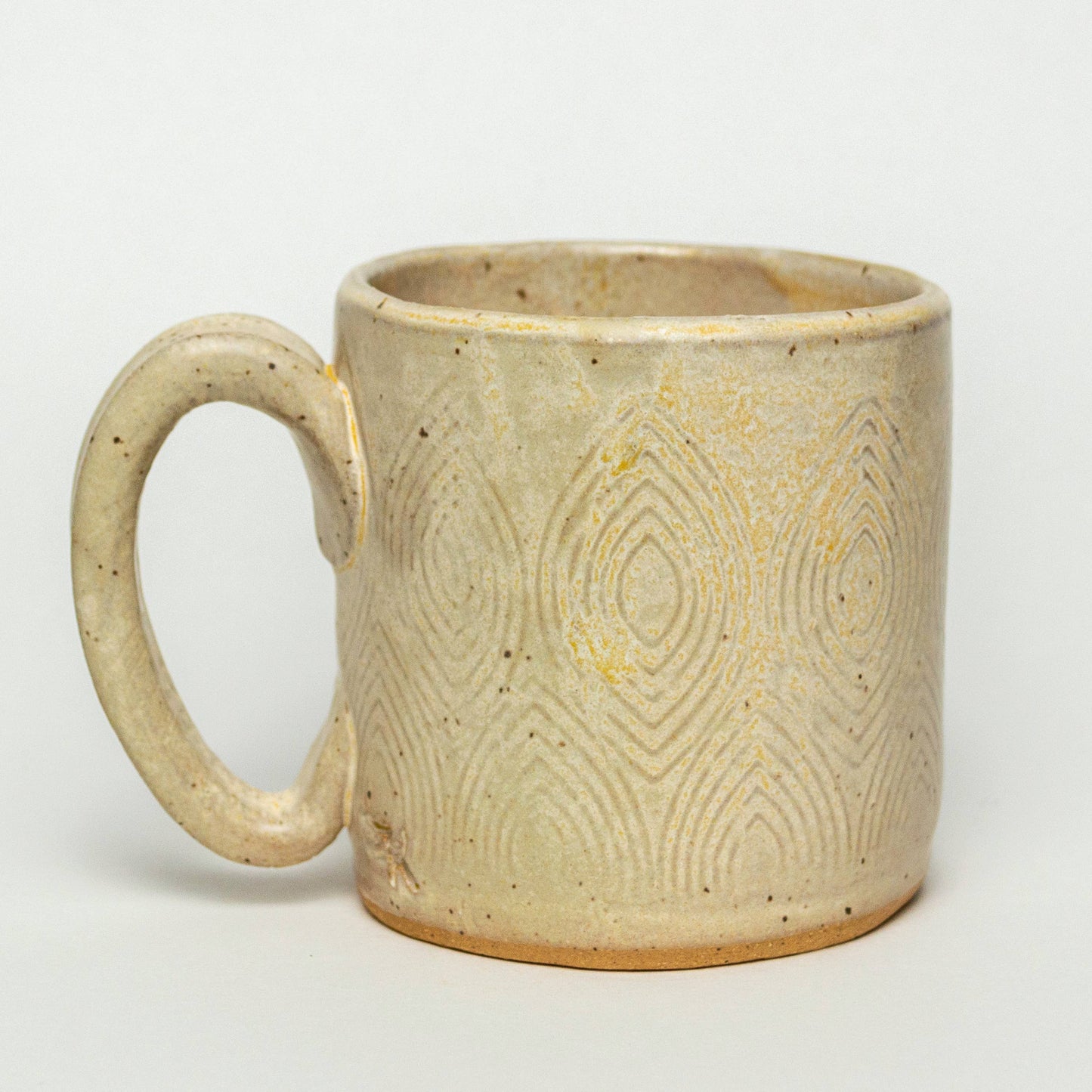 Mug | Orange Cone Flower Design Handmade in Ohio Ceramic Mug 10 oz