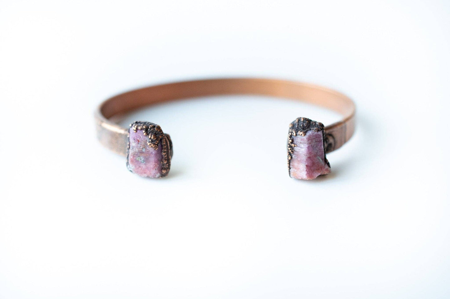 Ruby Cuff | Raw Mineral Cuff | Electroformed Jewelry | Raw Ruby Jewelry | Raw Stone Jewelry | Copper Bracelet