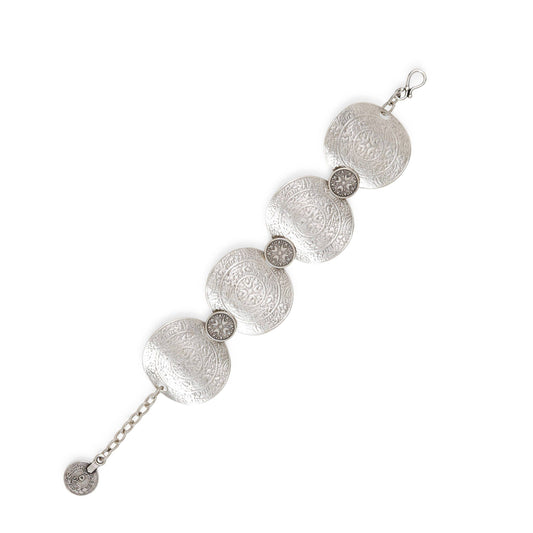 Handmade Pewter Egyptian Disc Bracelet - 2651