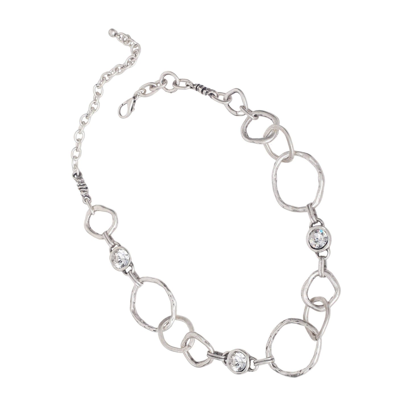 Handmade Crystal Pewter Necklace - 3907