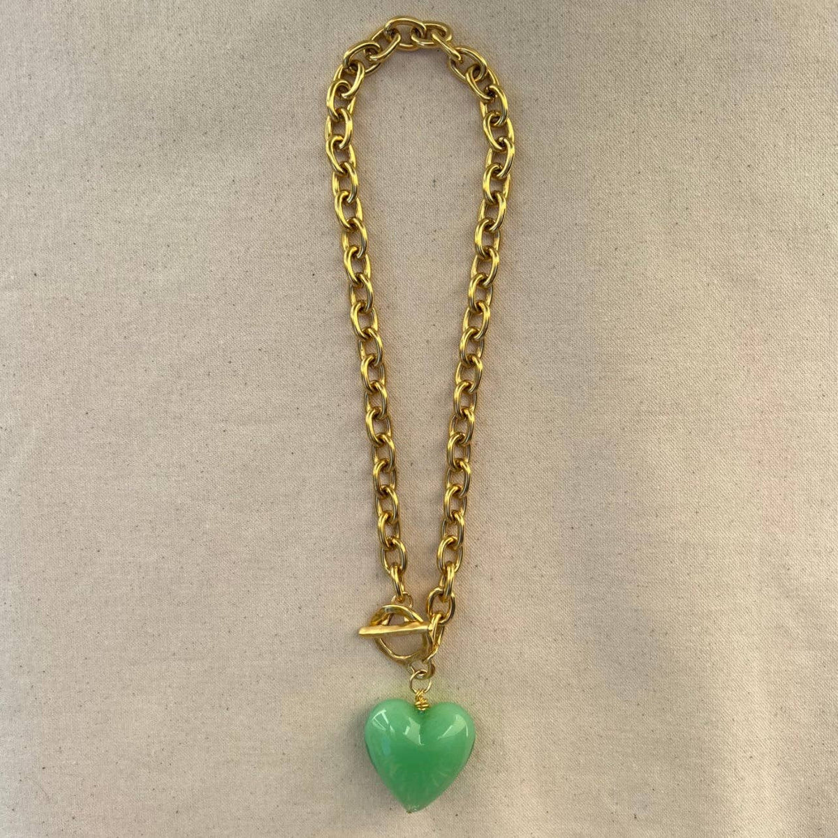Amore Murano Glass Heart Necklace: Bella Blue