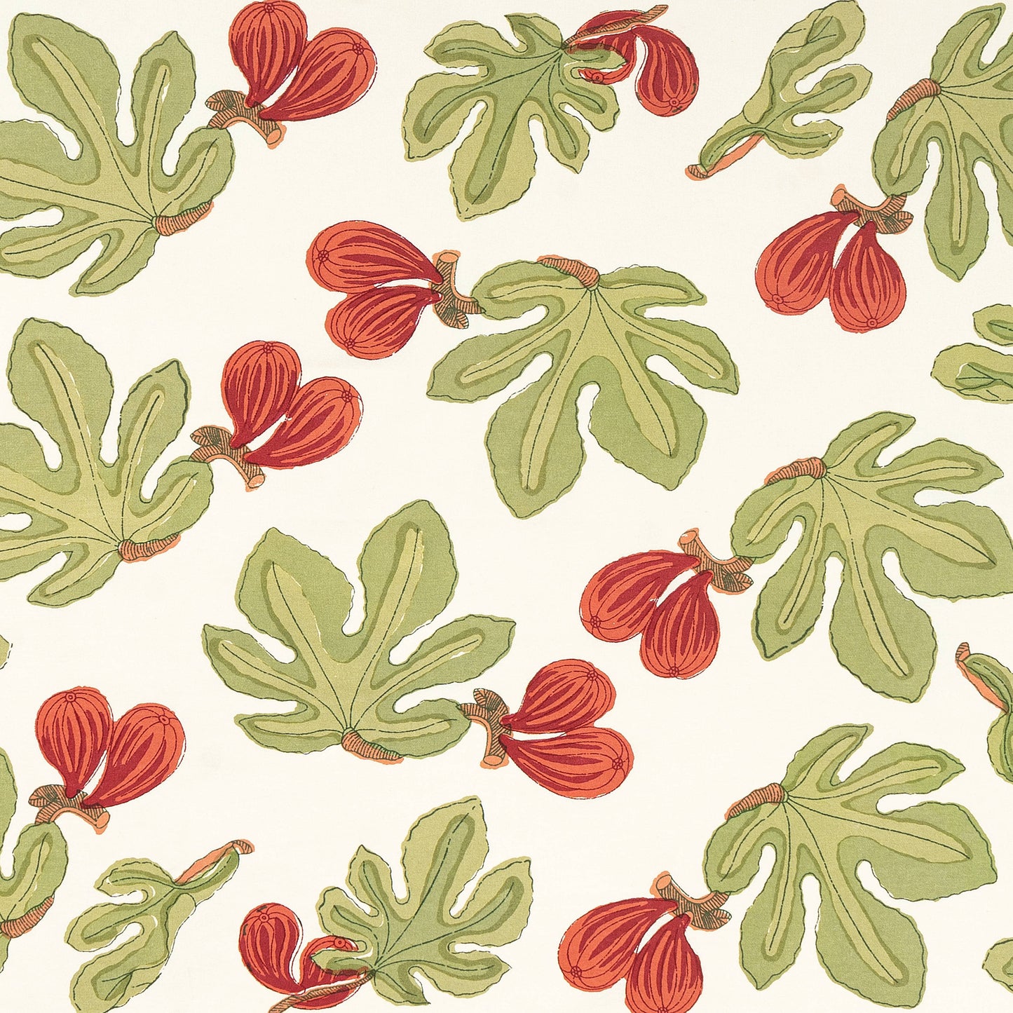 Fig Red& Green | French Tablecloths: 71" x 128"