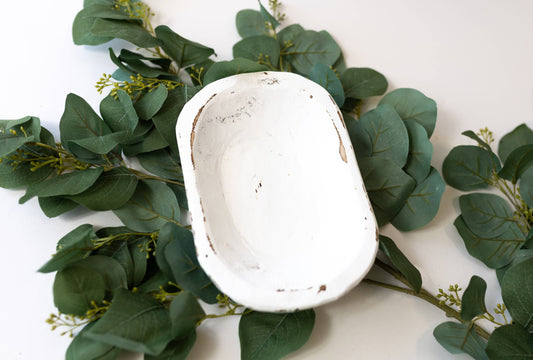 Petite Wood Bowl (9-10") White / 10x6x3