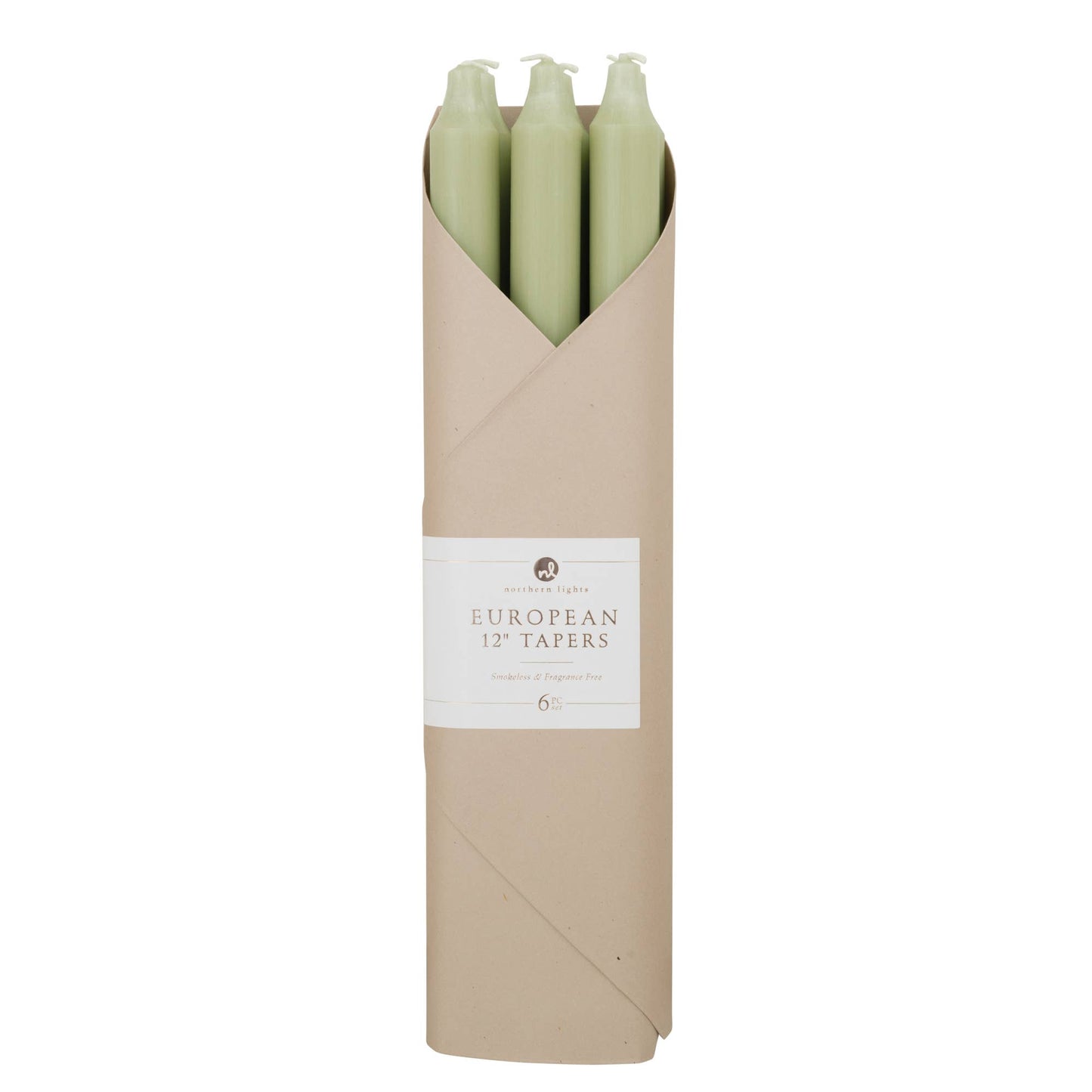 12" Taper Candles - 6pc Gift Pack: Pistachio