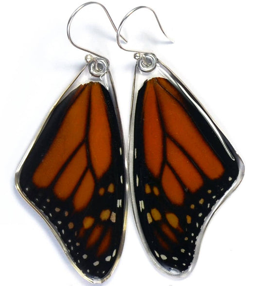 0170 Butterfly Earrings, Monarch, top wings
