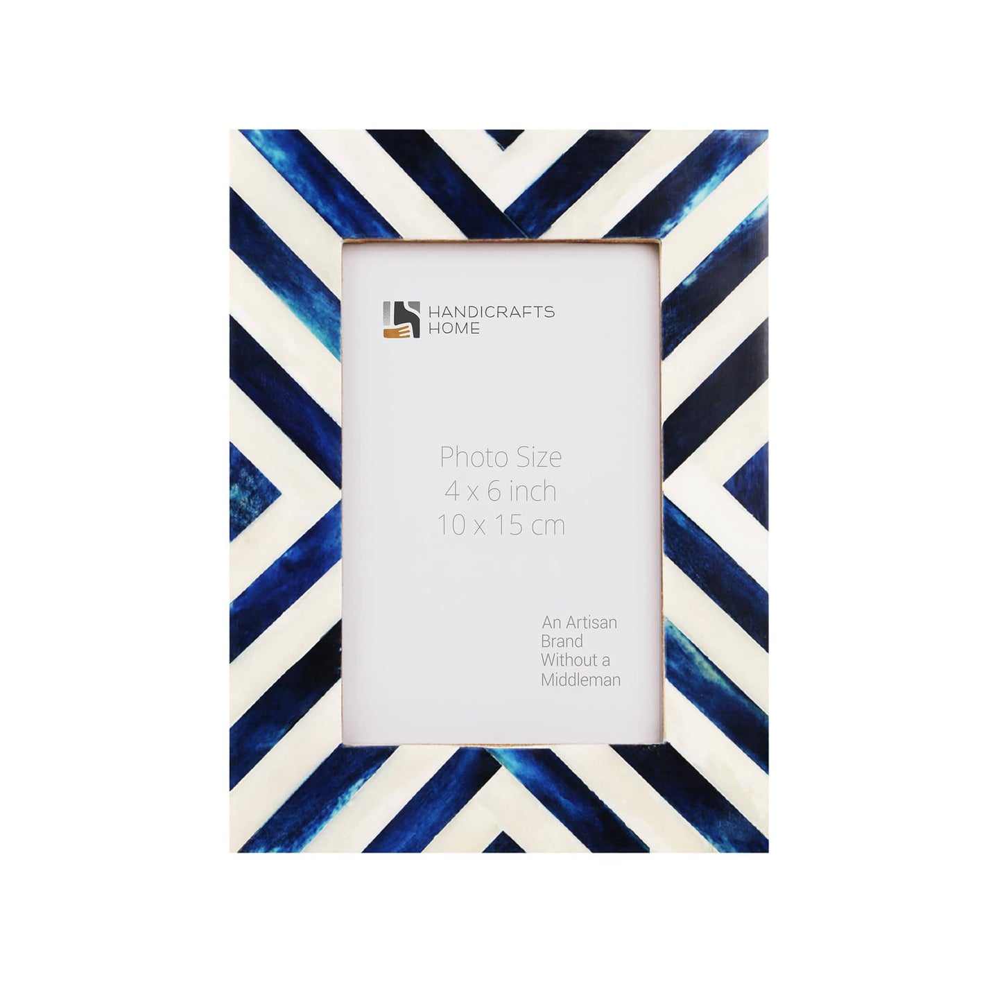 4x6 Chevron Picture Frames|1.25" Border Width | 3 Colors: Blue White