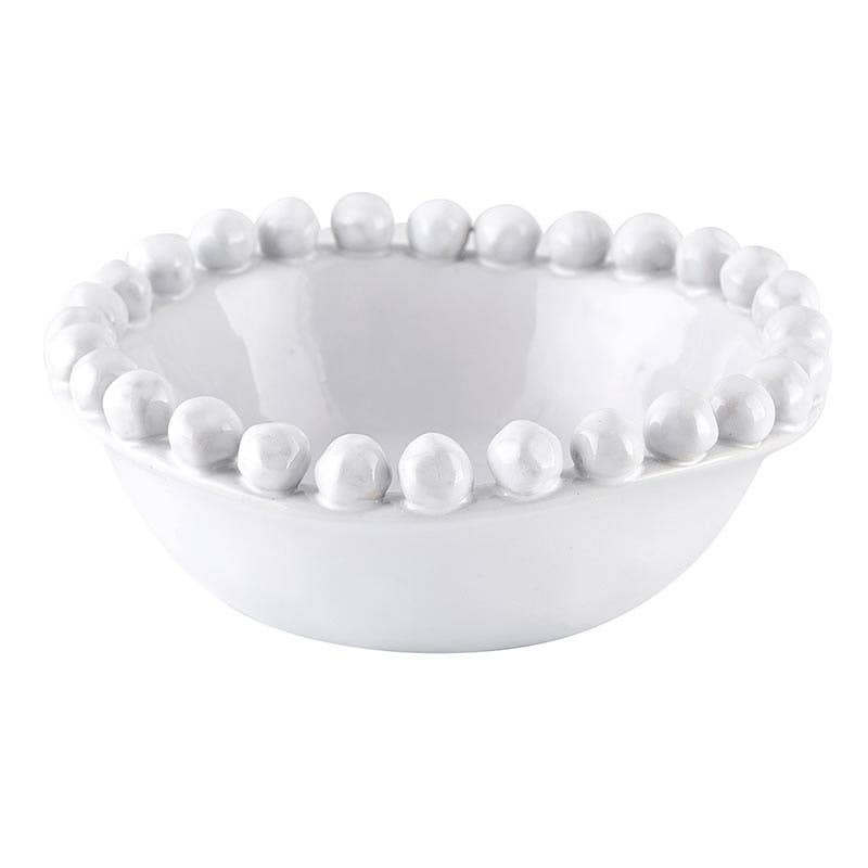 Small Ceramic Beaded Bowl - White