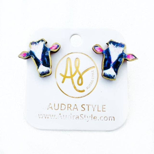 Cow Stud Earring Farm Animal Spring Summer Pop Art