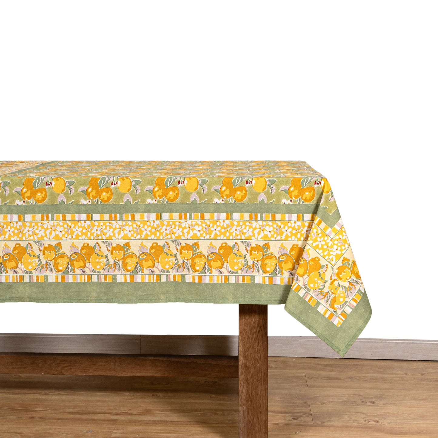 French Tablecloth Citron Vert & Yellow: 71" x 106"
