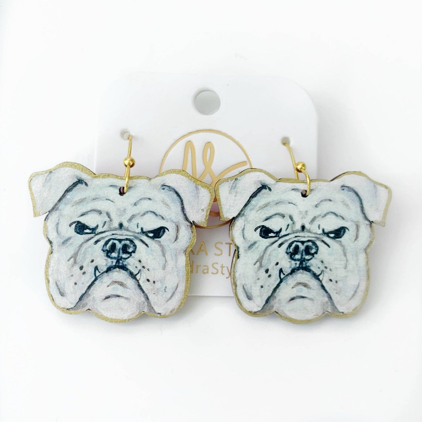 Bulldog Gameday Football Georgia Dangle Earrings: Bulldog Dangle - Hook