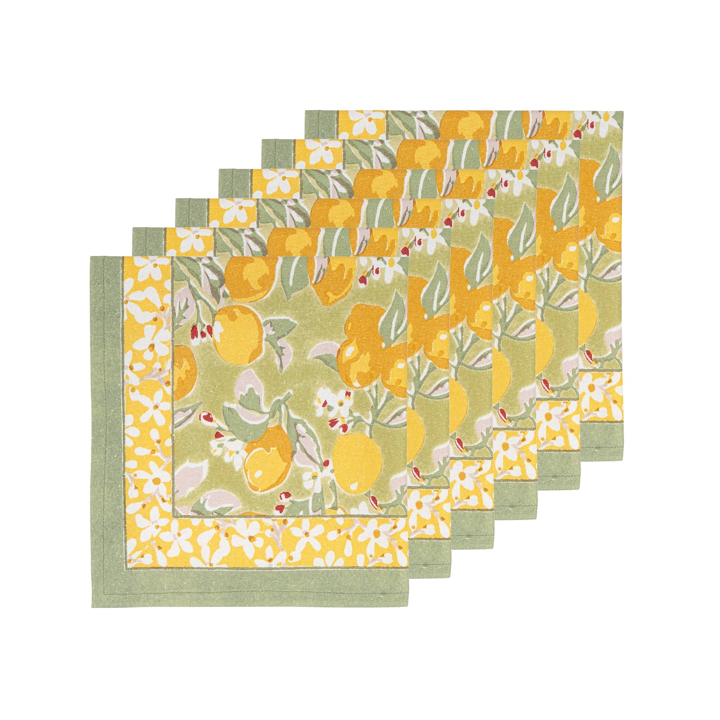 Citron Vert & Yellow Napkins 19x19 - Set of 6