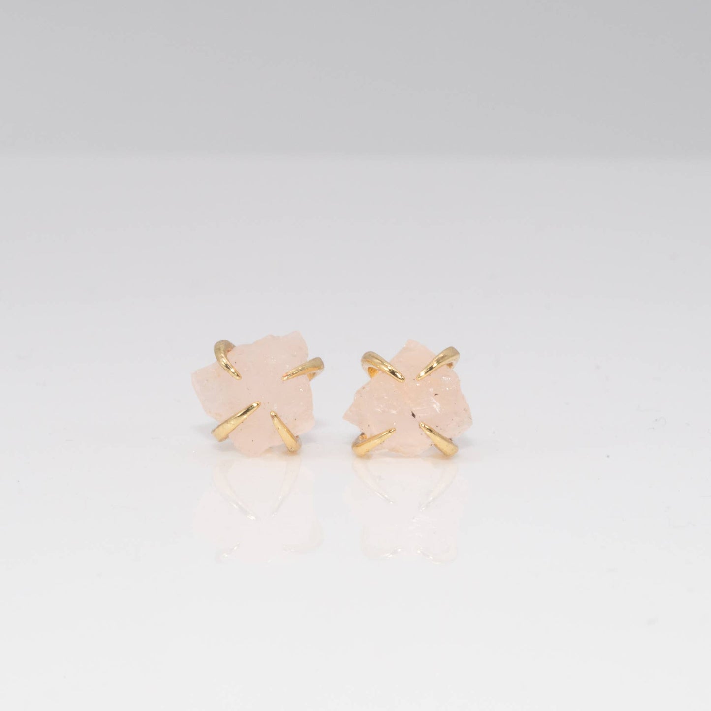 Prong Raw Crystal Studs: Appatite