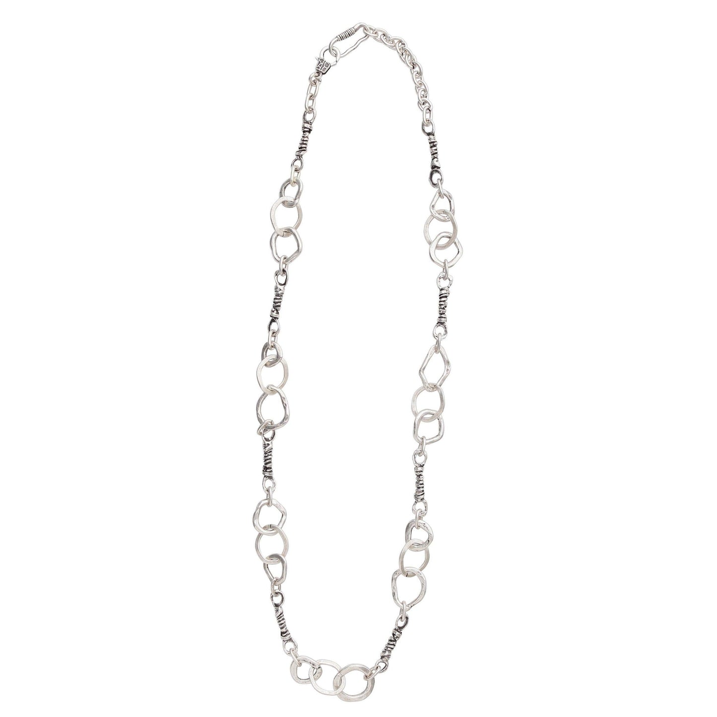 Handmade Chain Pewter Necklace - 3993