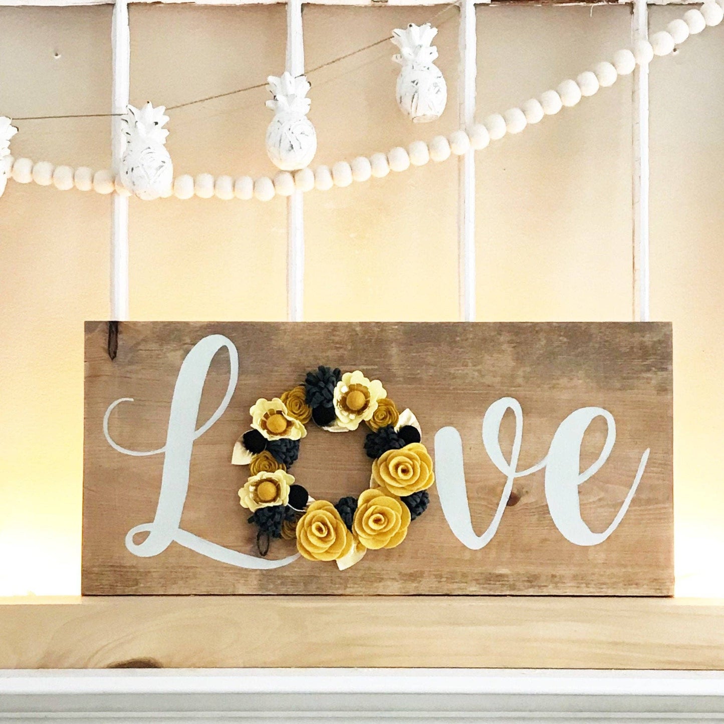 Felt Flower Wreath Craft Kit | Black and Gold