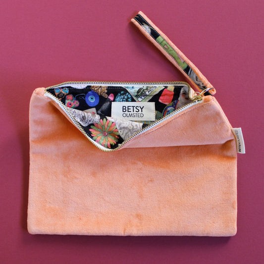 Velvet Pouch- Coral & Little Things