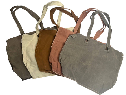 Washed Canvas Tote - set with zip bag