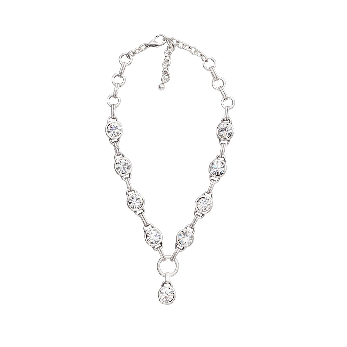 Handmade Aura Eyes Crystal Pewter Necklace - 3922