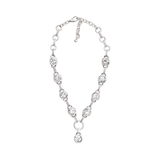 Handmade Aura Eyes Crystal Pewter Necklace - 3922