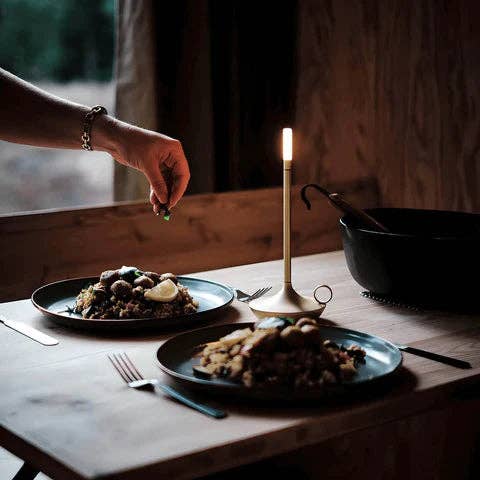 Portable Candle Lantern: Silver