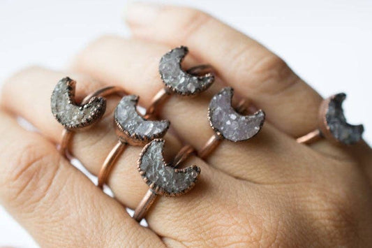 Druzy Moon Ring: 8