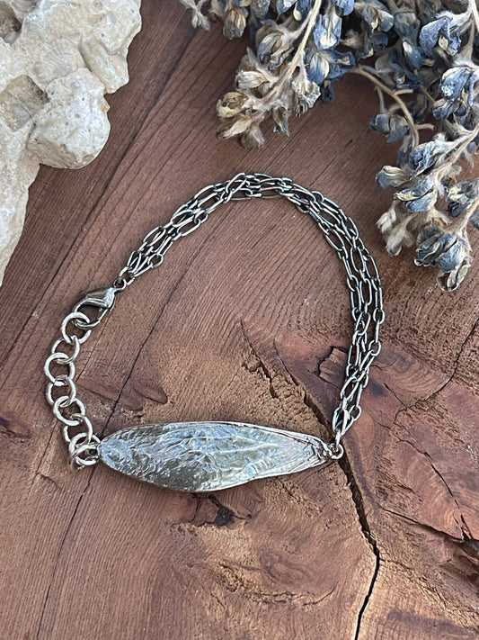 Cicada Wing Bracelet - Chain Link (Silver, Bronze, Copper): Bronze