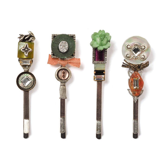 Buttons and Bows Hairpin Set