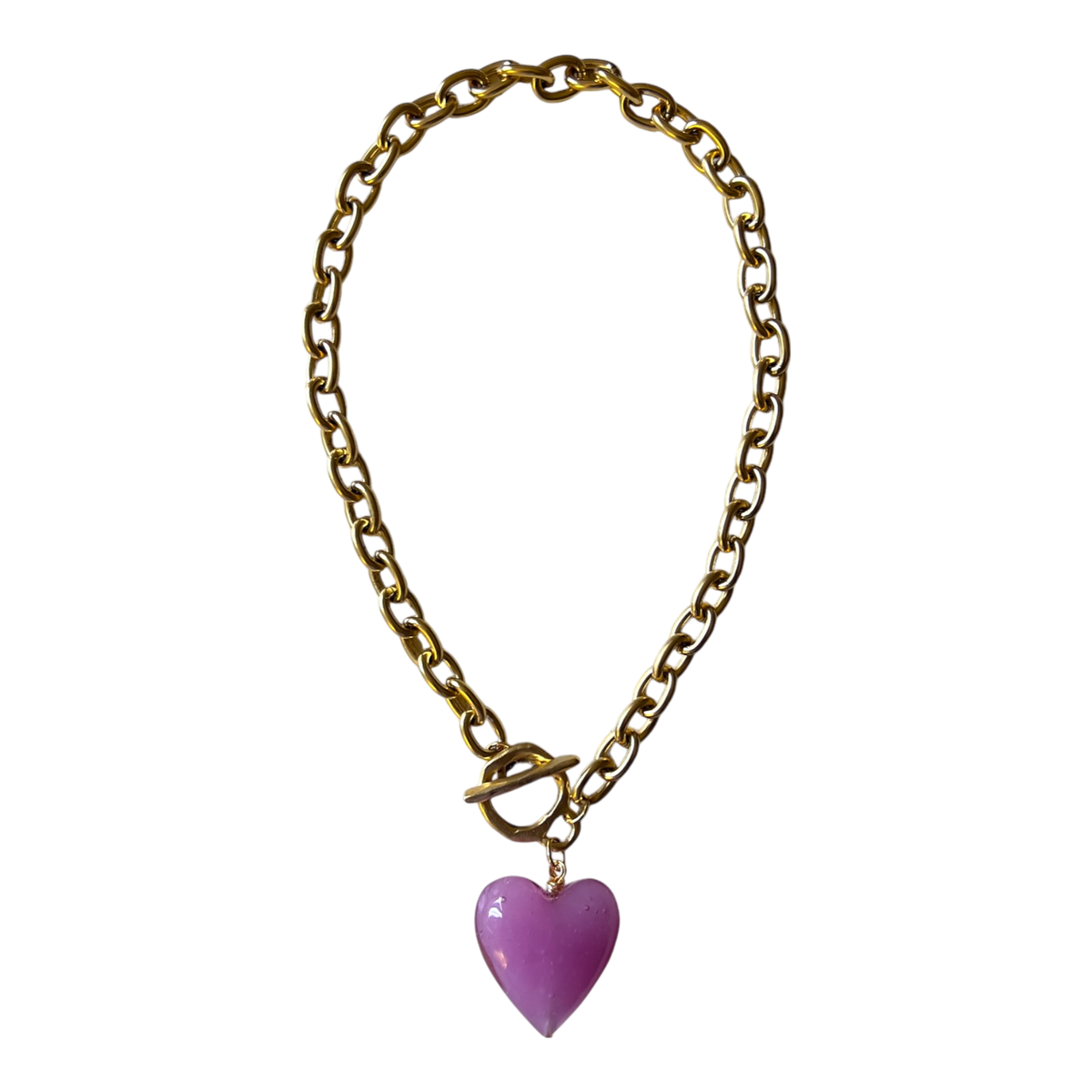 Amore Murano Glass Heart Necklace: Bella Blue