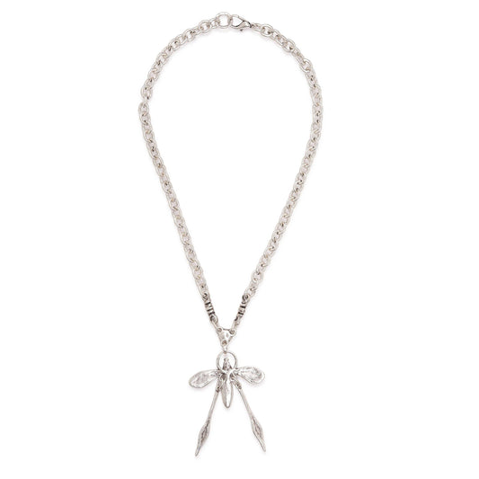 Handmade Crystal Pewter Necklace - 3992