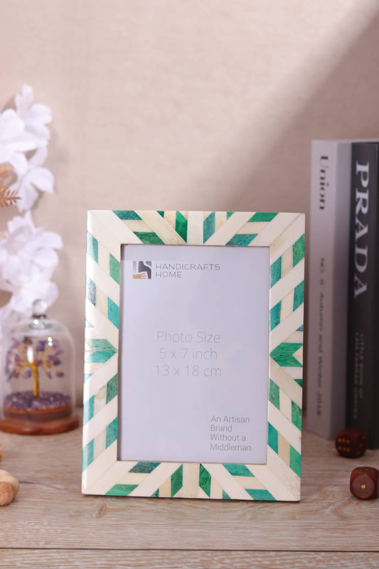 Hypno Nature Bone Inlay Green & White Picture Frame 4x6