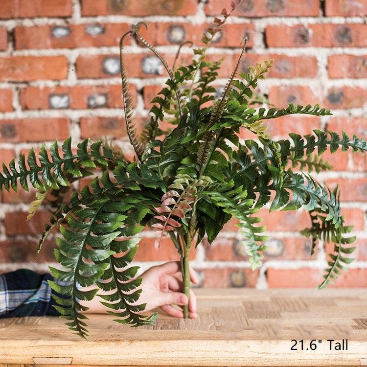 Artificial Faux Plant Big Rock Fern Stem 22" Tall: One Stem