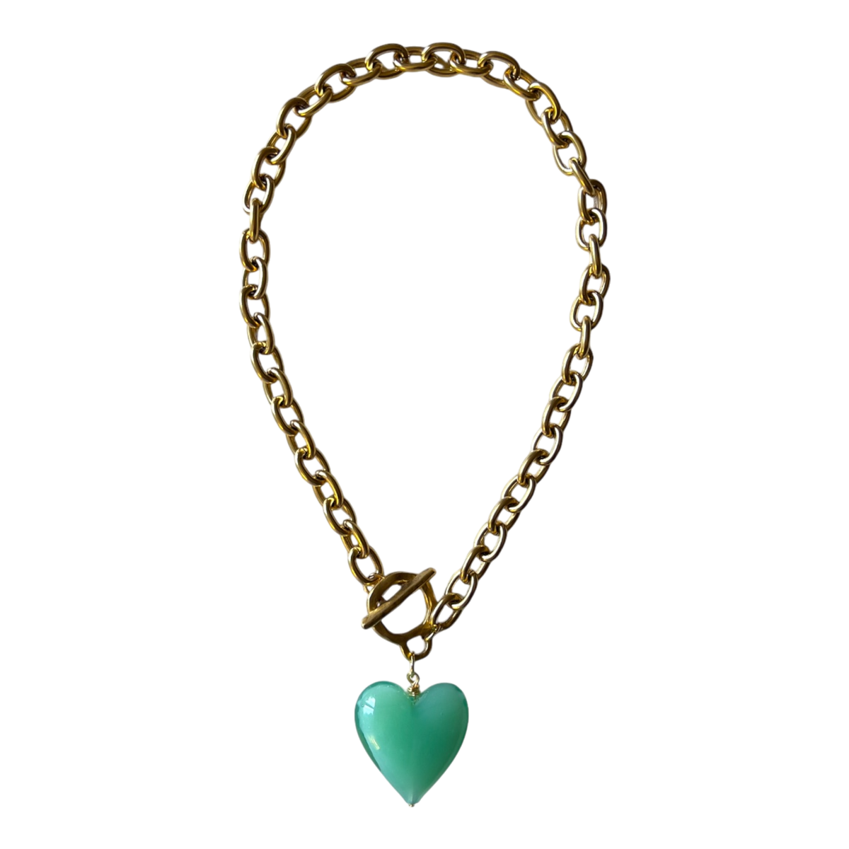 Amore Murano Glass Heart Necklace: Bella Blue