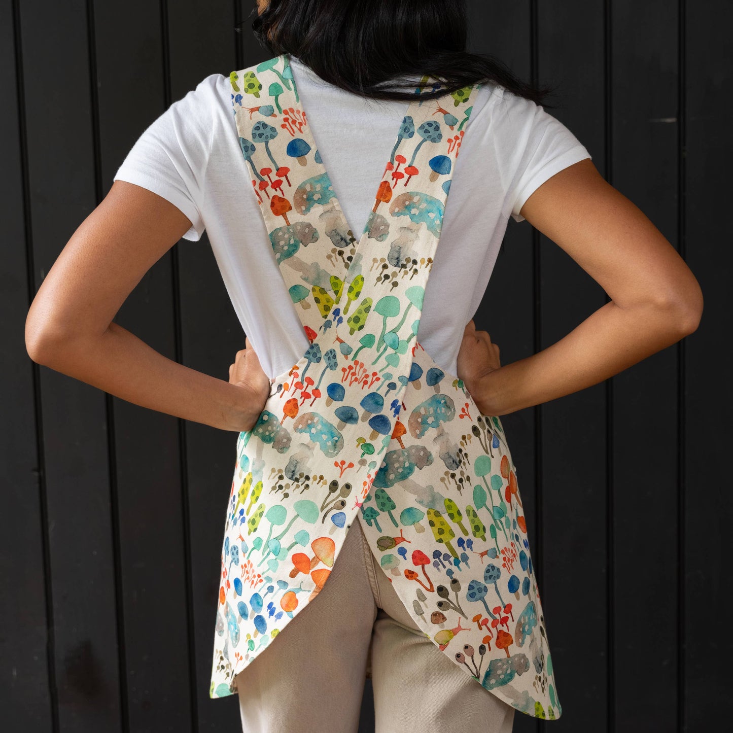 Pinafore Apron - Mushroom Blues