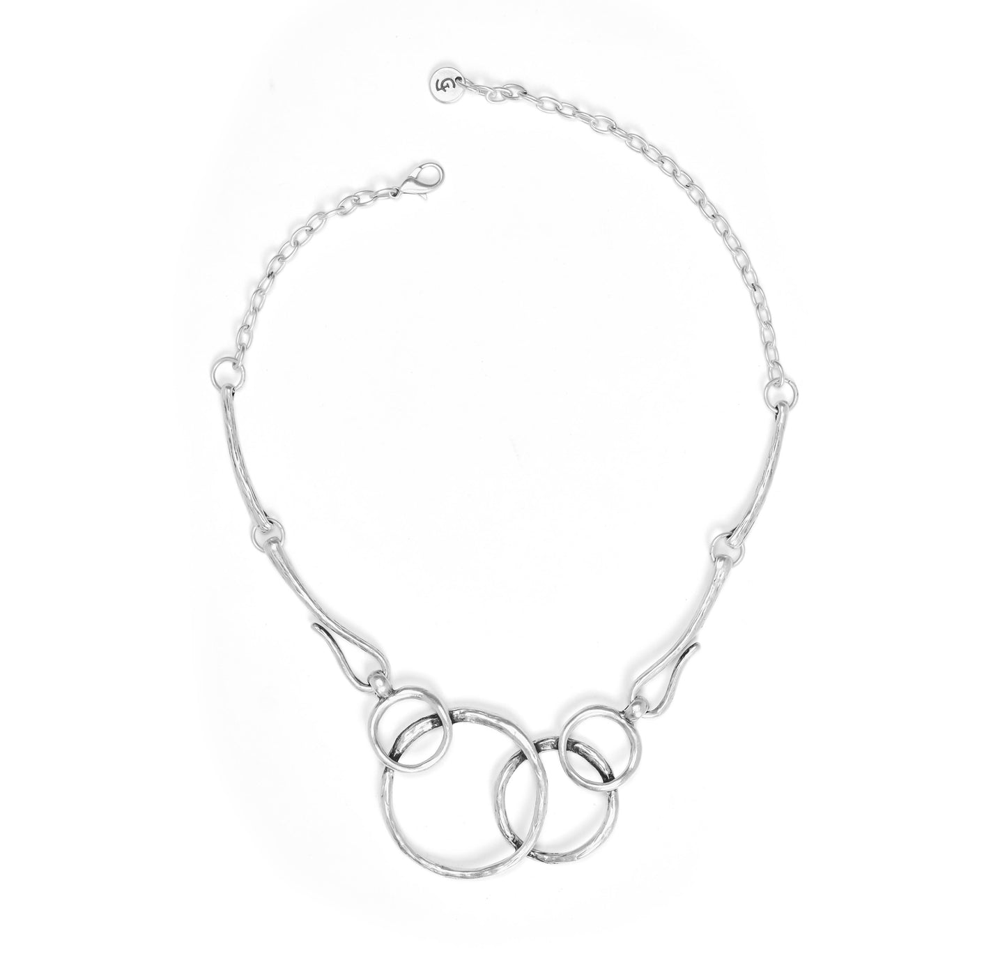 Handmade Hoops Pewter Necklace - NN3539