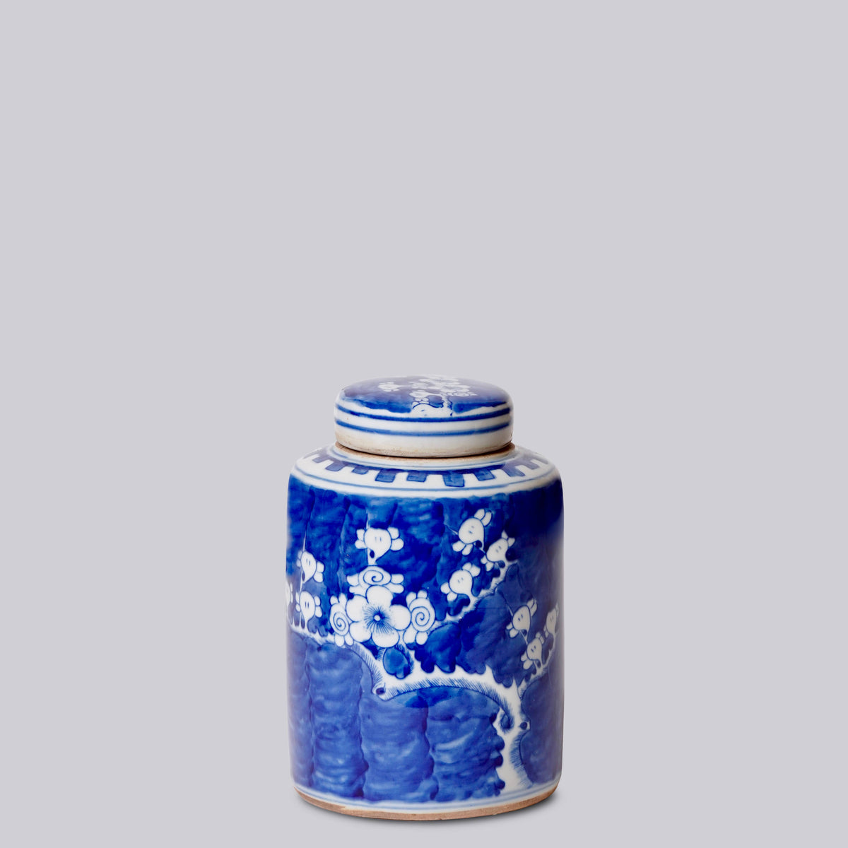 Blue and White Porcelain Plum Blossom Cylinder Caddy