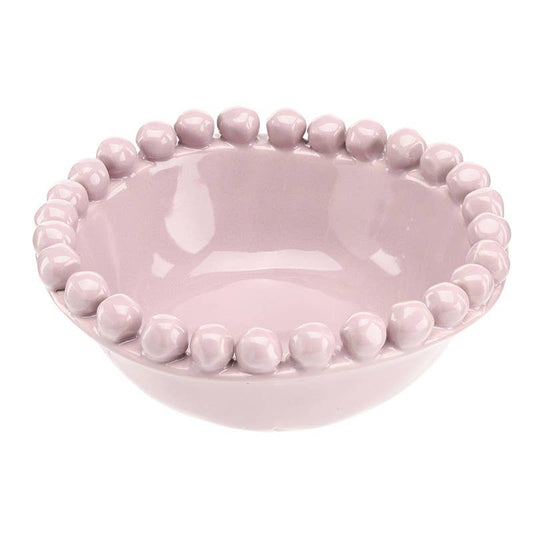 Ceramic Beaded Bowl - Small - Violet: 5" Dia x 2" H