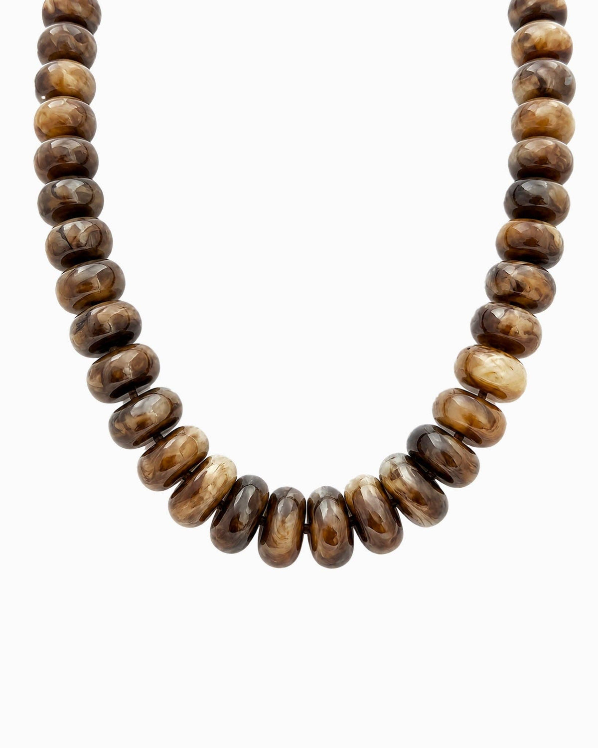 Neutral Chunky Marble Seed Bead Statement Necklace: Burgundy