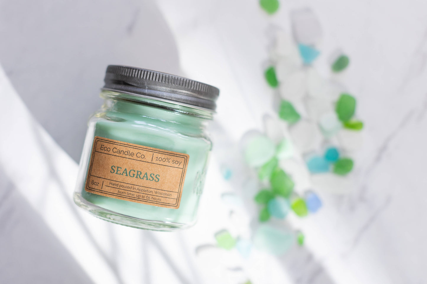 8oz mason SEAGRASS