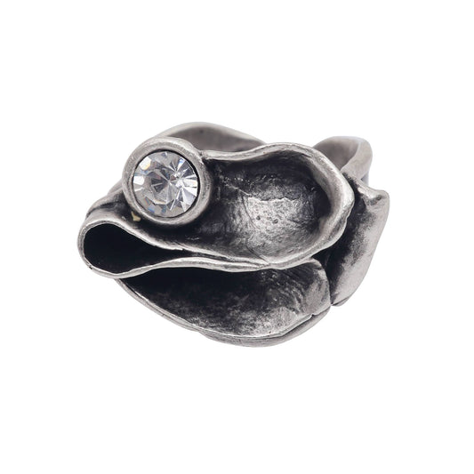 Handmade Clear Crystal Brass Ring - 6990