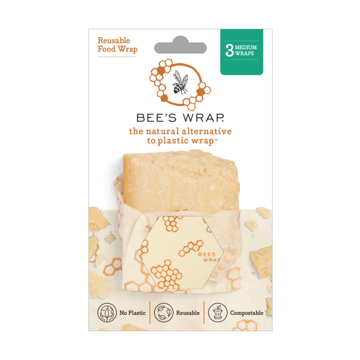 Bees Wrap Medium 3 Pack - Honeycomb
